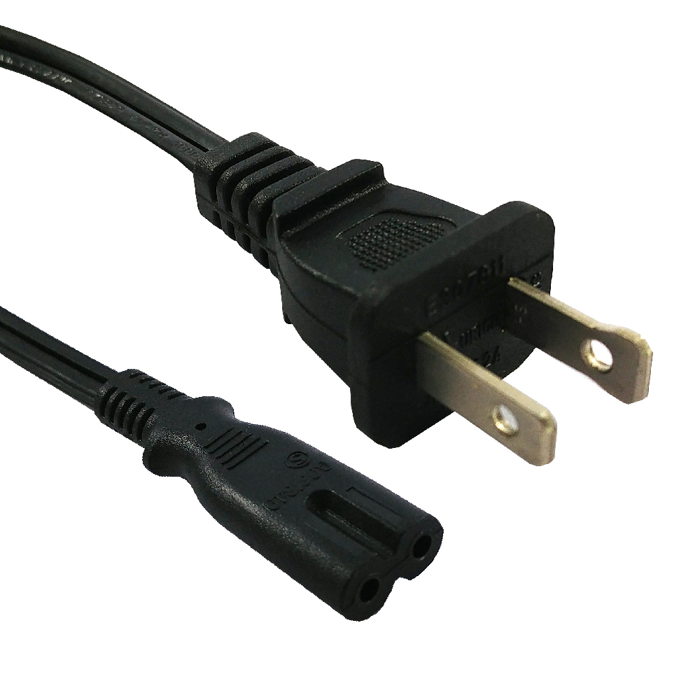 IEC60320-C7-US-Black-Straight