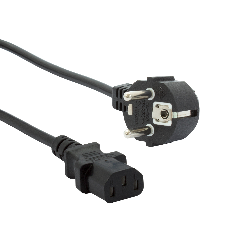 [CB1011] IEC60320-C13-EU-Black-Angle