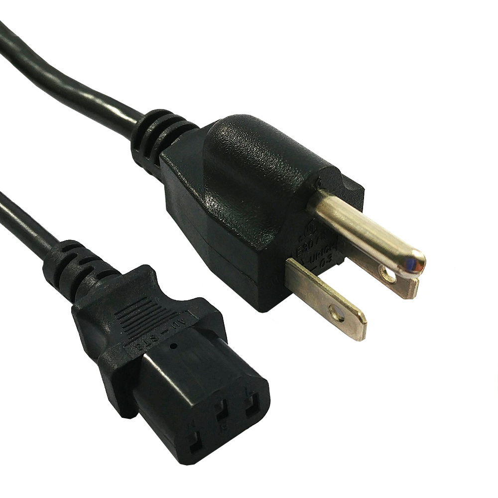 [CB1023] IEC60320-C13-US-Black-Straight
